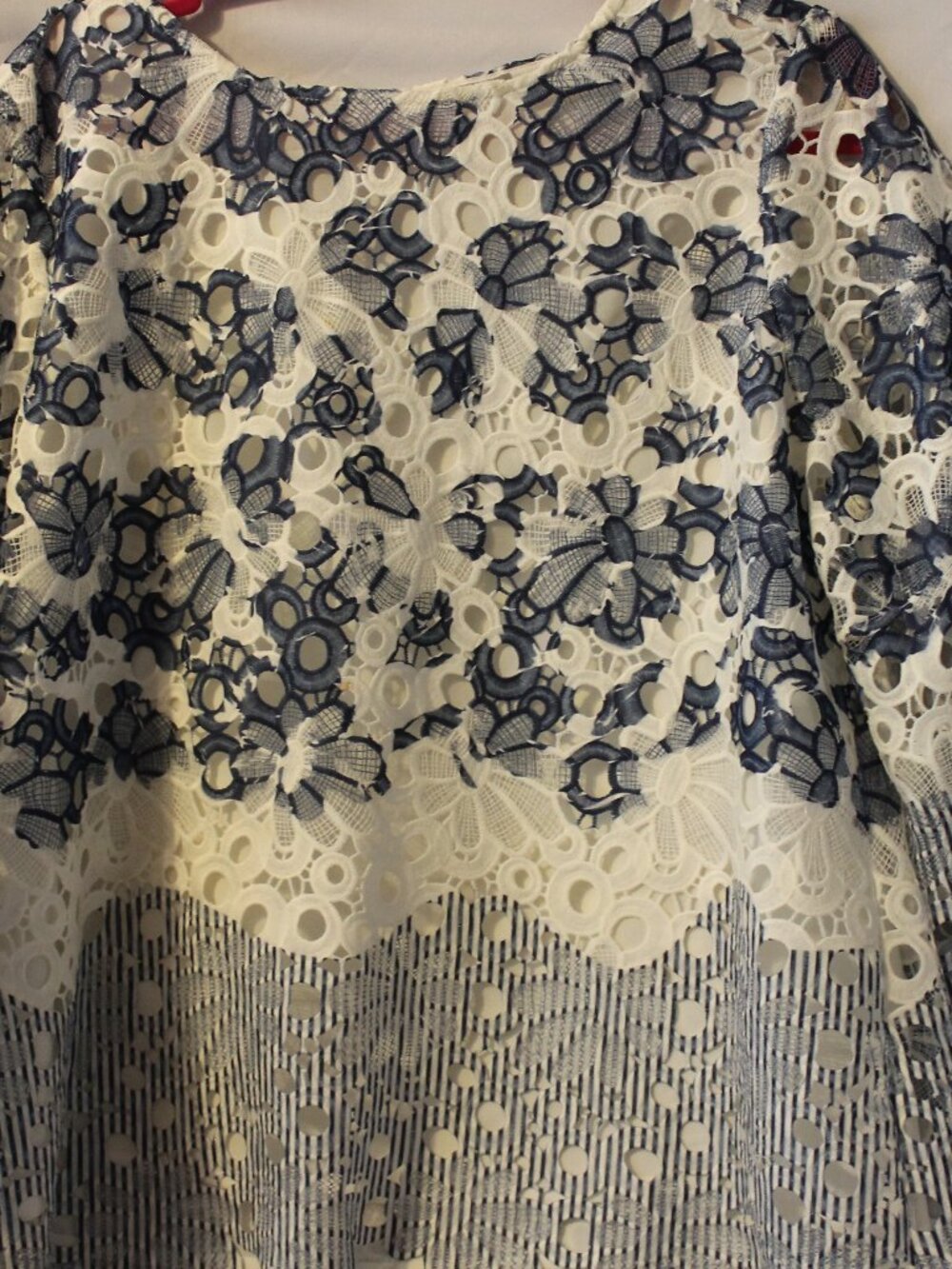 Chico's Scalloped Hem Lace Top